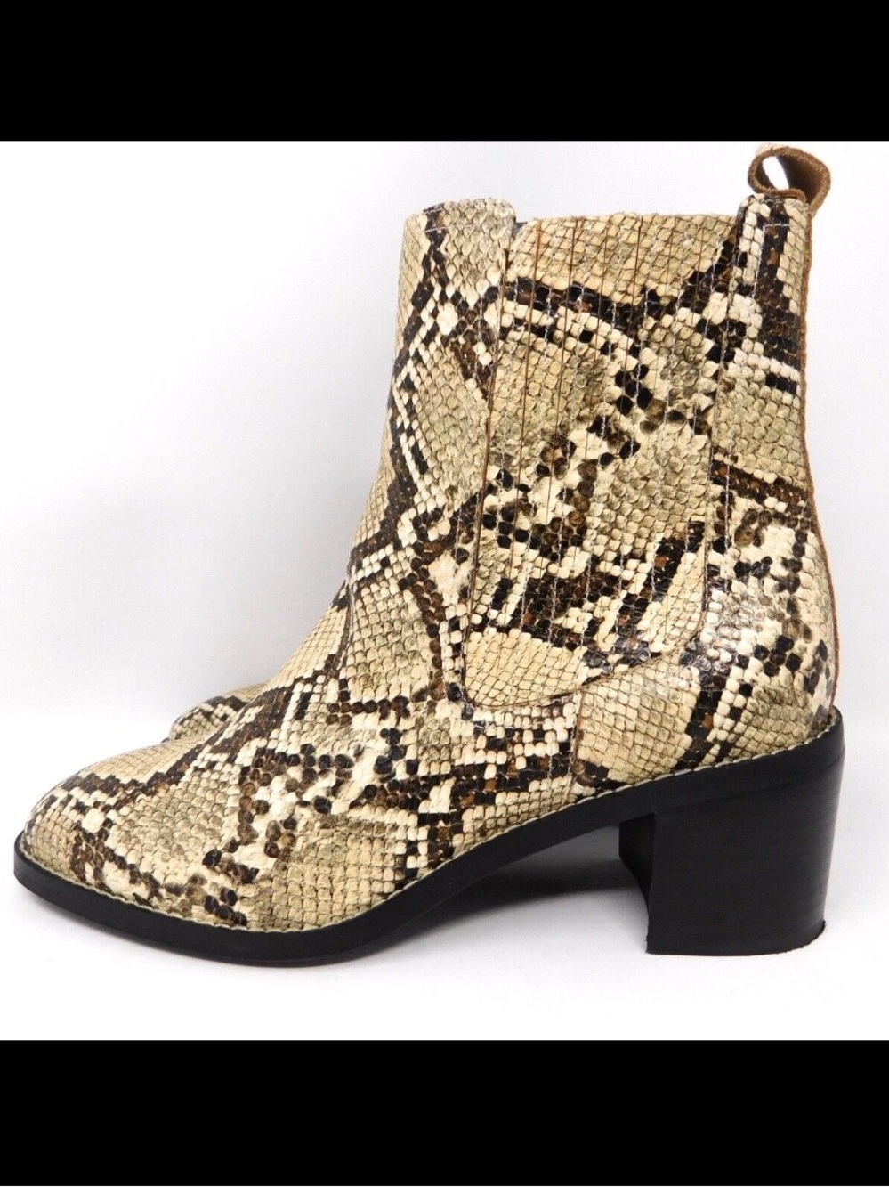 Nordstrom Women’s Leather Boots Size 7.5 Nohazina Lea Snakeskin RN58665 Booties